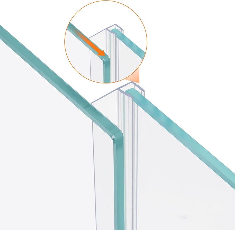 Dalrun 78" Sliding Shower Door Side Seal Strip Frameless Shower Door Side Sweep for 1/2" Framelss for Sliding Glass Door or Swing Door, with 3/5" Flip (2X39) - Image 5